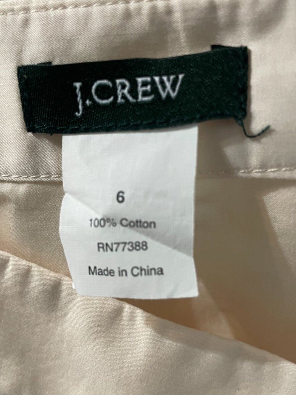 J.Crew Gateau Skirt Cotton Sateen in a champagne Size 6 - Picture 4 of 5